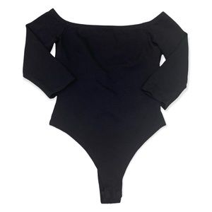 Lulu’s Black Off Shoulder 3/4 Sleeve Bodysuit